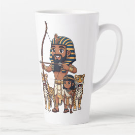 Oude Egyptische jacht met luipaarden Latte Mok