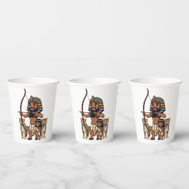 Oude Egyptische jacht met luipaarden Papieren Bekers
