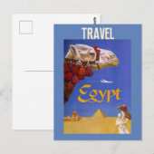 Oude Egyptische Kameel Piramide Woestijn Reizen Briefkaart (Voorkant / Achterkant)