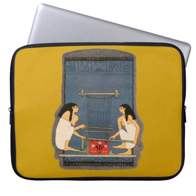 Oude Egyptische kamervrouw Rug Hieroglyphikken Laptop Sleeve (Voorkant)