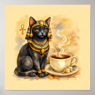 Oude Egyptische Kat Bastet Mythologie Poster