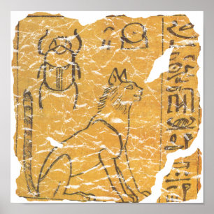 Oude Egyptische kat en sjab Poster