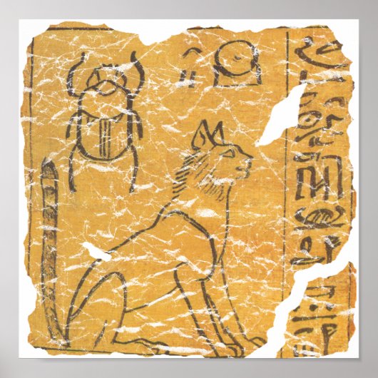 Oude Egyptische kat en sjab Poster (Voorkant)