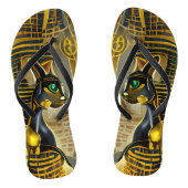 Oude Egyptische kat Goddess Bastet AI Art Teenslippers (Voetbed)