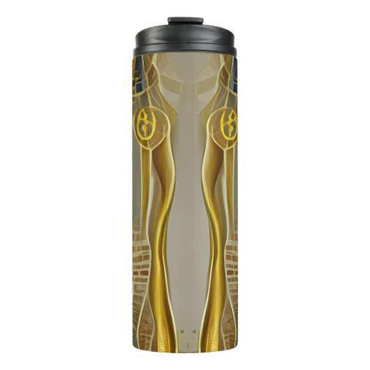 Oude Egyptische kat Goddess Bastet AI Art Thermosbeker (Voorkant)