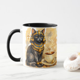 Oude Egyptische Kat Mystieke Bastet Kunst Mok