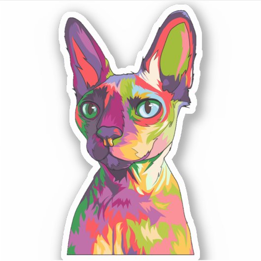 Oude Egyptische kat Sticker (Voorkant)