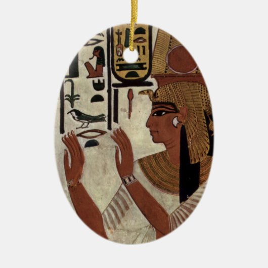 Oude Egyptische koningin [Nefertari] Keramisch Ornament (Voorkant)