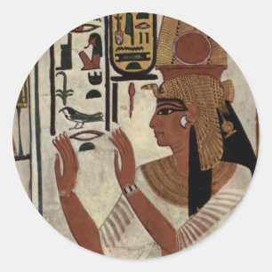 Oude Egyptische koningin [Nefertari] Ronde Sticker
