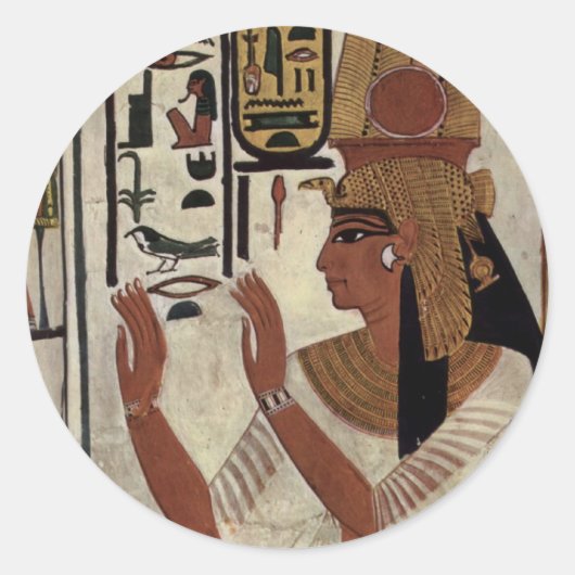 Oude Egyptische koningin [Nefertari] Ronde Sticker (Voorkant)