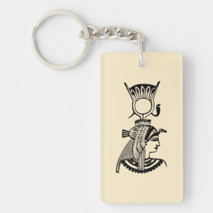 Oude Egyptische Koningin Nefertiti Kunst Sleutelha Sleutelhanger