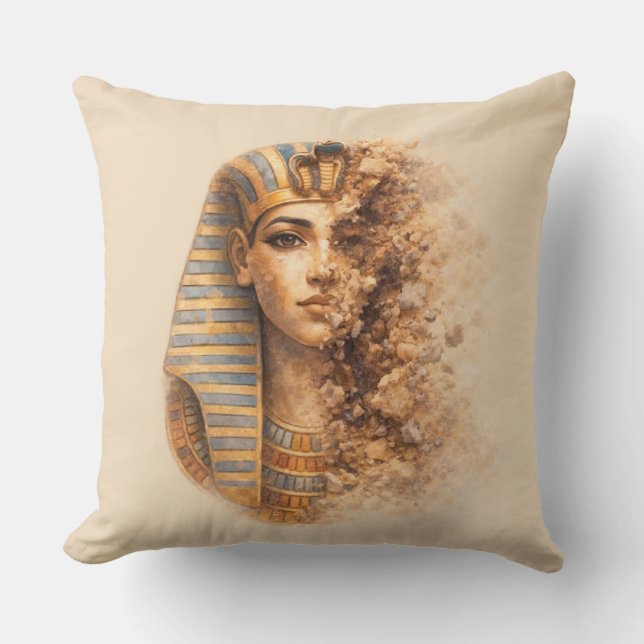 Oude Egyptische Koningin Worp Kussen (Voorkant)