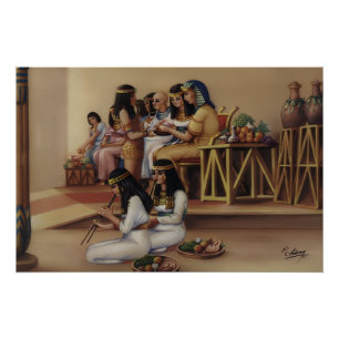 Oude Egyptische Koninklijke Banket Fijne Kunstprin Perfect Poster