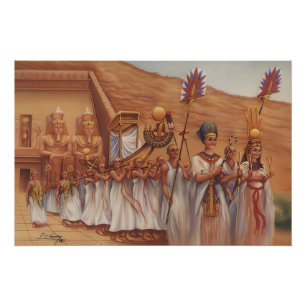 Oude Egyptische Koninklijke Processie Abu Simbel K Perfect Poster