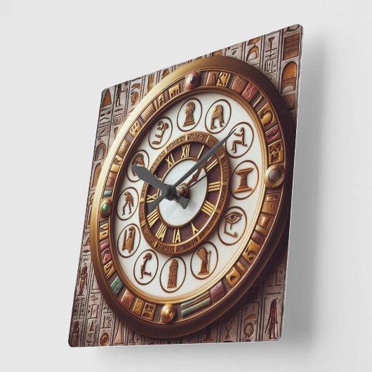 Oude Egyptische kunst achtergrond Vierkante Klok (Hoek)