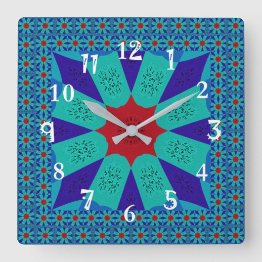 Oude Egyptische kunst: een levendige Mandala. Vierkante Klok (Voorkant)