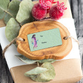 Oude  Egyptische Lady Princess in Paars Etiket