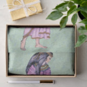 Oude  Egyptische Lady Princess in Paars Tissuepapier (Geschenk)