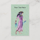 Oude Egyptische Lady Princess in Paars Visitekaartje (Achterkant)