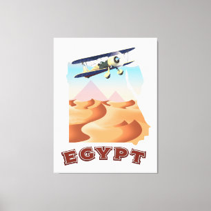 Oude Egyptische landkaart reisposter Canvas Afdruk