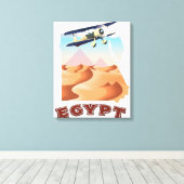 Oude Egyptische landkaart reisposter Canvas Afdruk (Insitu (Houten vloer))