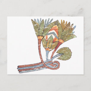 Oude Egyptische Lotus Flower Briefkaart