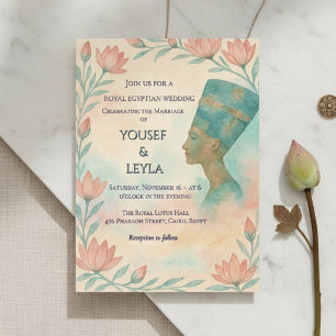 Oude Egyptische Majestueuze Nefertiti Uitnodigen Kaart