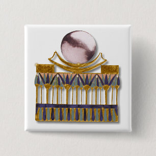 Oude Egyptische Moon Pictoral Vierkante Button 5,1 Cm