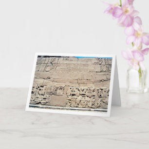 Oude Egyptische Muur met Hiërogliefen, Luxor Kaart