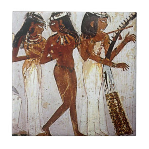 Oude Egyptische muziekkeramische Tegel Tegeltje