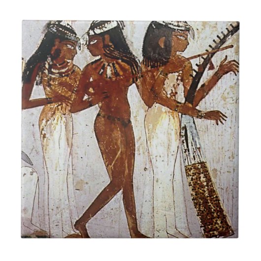 Oude Egyptische muziekkeramische Tegel Tegeltje (Voorkant)