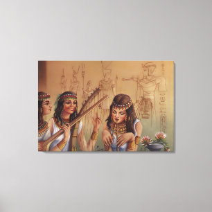 Oude Egyptische Muzikanten Fijn Kunst Schuimraad Canvas Afdruk
