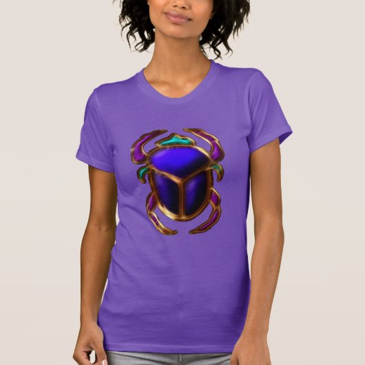 Oude Egyptische Mystical Scarab Art T-shirt (Voorkant)