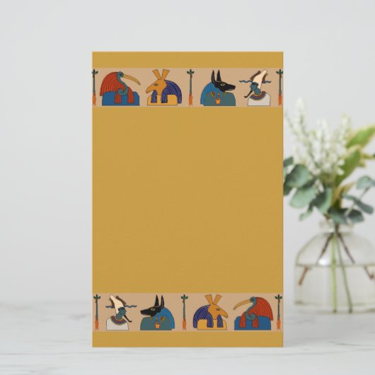 Oude Egyptische mythologische goden Mummy-ceremoni Briefpapier (Staand voorkant)
