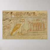 Oude Egyptische Owl Hieroglyphic Poster (Voorkant)
