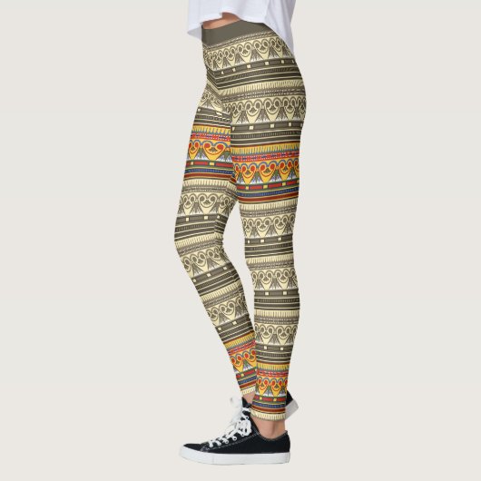 Oude Egyptische patroonpatronen Leggings (Links)