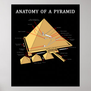 Oude Egyptische piramide-anatomiearcheologie Poster