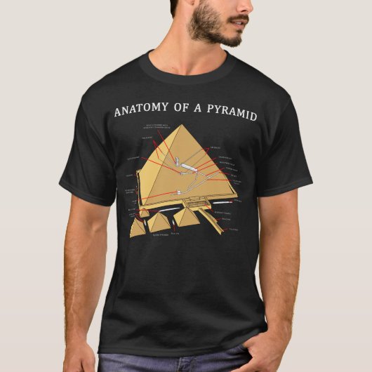 Oude Egyptische piramide-anatomiearcheologie T-shirt (Voorkant)