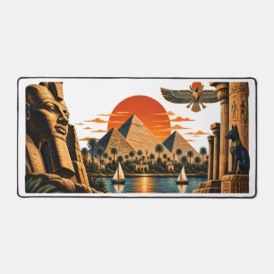 Oude Egyptische piramides & Nijl Vintage Egyptisch Bureaumat