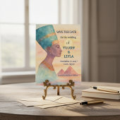 Oude Egyptische Regal Nefertiti Save-Date kaart