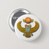 Oude Egyptische Sacred Scarab - Gold Ronde Button 5,7 Cm (Voorkant /achterkant)