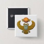 Oude Egyptische Sacred Scarab - Gold Vierkante Button 5,1 Cm (Voorkant /achterkant)