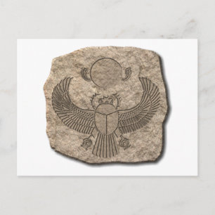 Oude Egyptische Sacred Scarab Stone Briefkaart