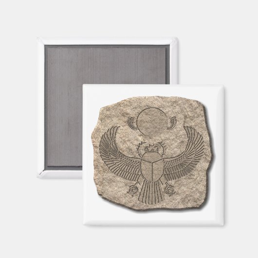 Oude Egyptische Sacred Scarab Stone Magneet (Voorkant / Achterkant)
