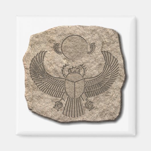 Oude Egyptische Sacred Scarab Stone Magneet (Voorkant)