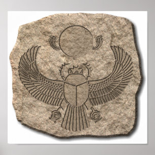 Oude Egyptische Sacred Scarab Stone Poster