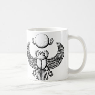 Oude Egyptische Scarab Black en White Koffiemok