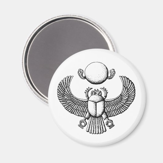 Oude Egyptische Scarab Black en White Magneet (Voorkant / Achterkant)