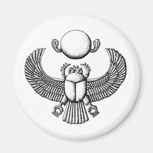 Oude Egyptische Scarab Black en White Magneet