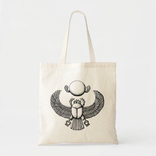 Oude Egyptische Scarab Black en White Tote Bag (Voorkant)